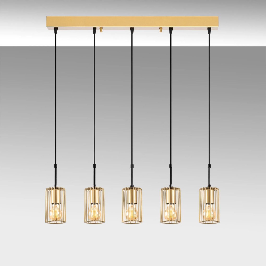 Candeeiro de Teto Kemtel – Dourado Brilhante – 80 x 9 x 121 cm