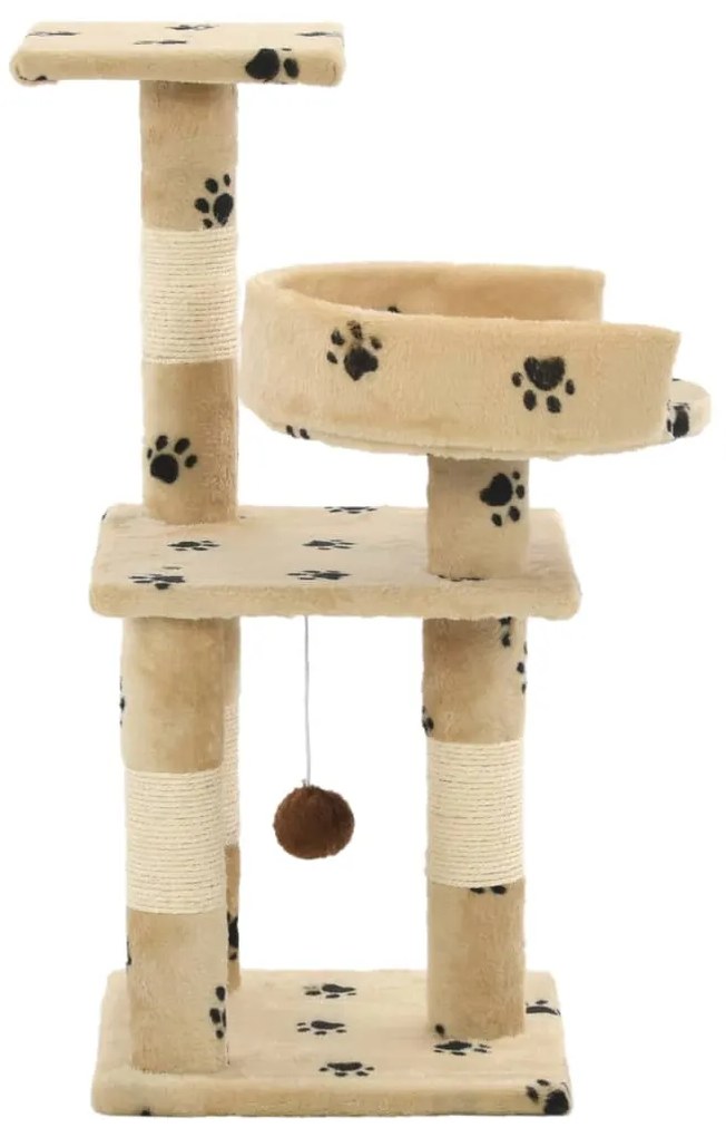 Árvore para gatos c/ postes arranhadores sisal 65 cm bege
