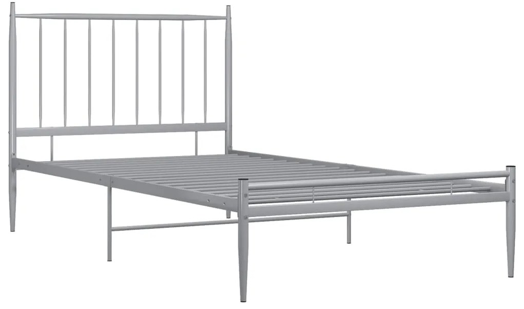 Estrutura de Cama Form em Metal Cinzento - 100x200 cm - Design Industr