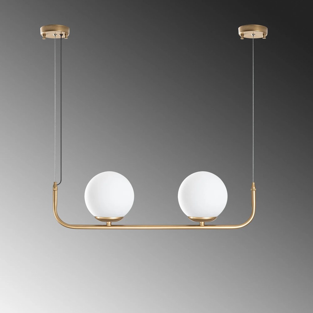 Candeeiro de Teto Faruk – Dourado – Altura Ajustável de 20 a 110 cm