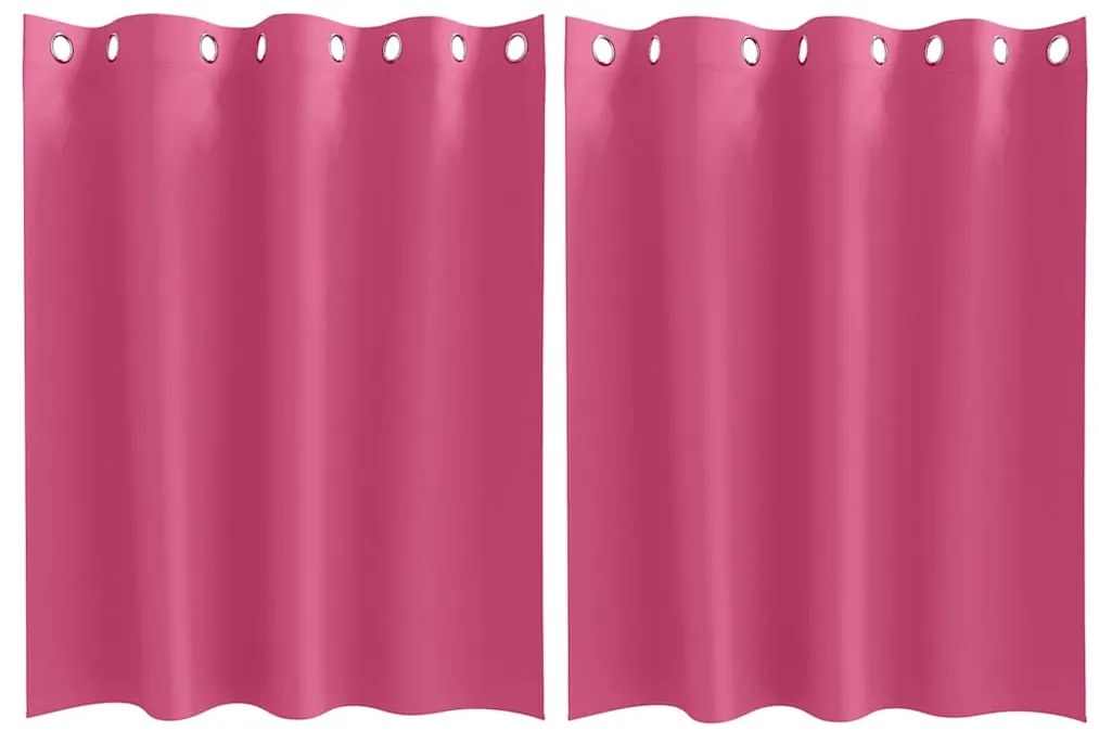 Cortinas 2 pcs Rosa Brilhante 140 x 140 cm Poliéster