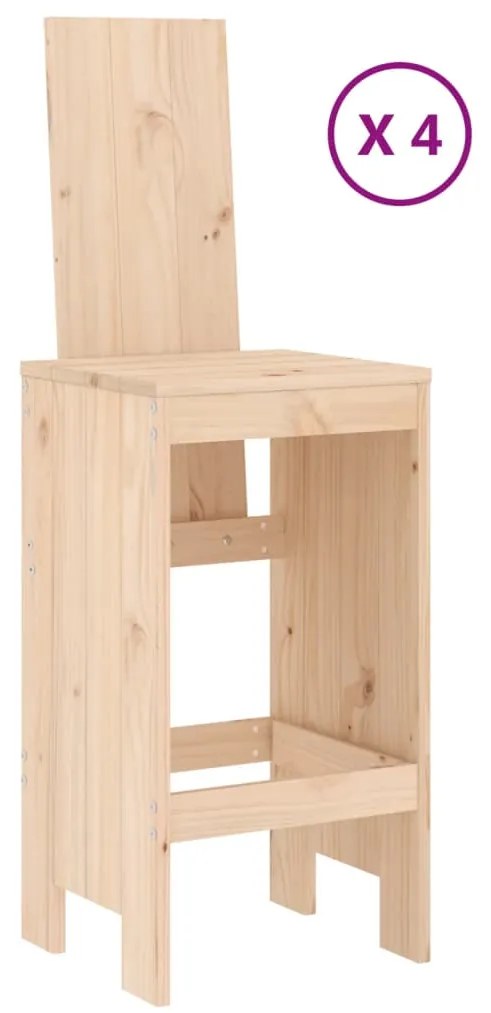 5 pcs conjunto de bar para jardim pinho maciço