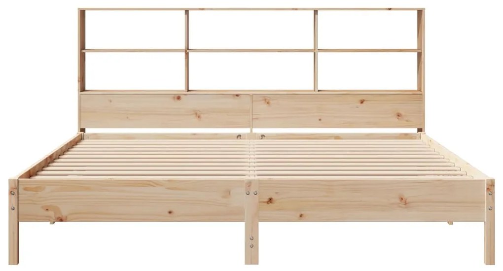 Cama com estante sem colchão 200x200 cm pinho maciço