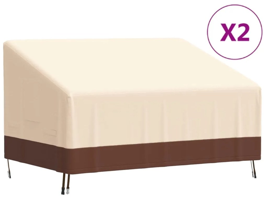 vidaXL Capas p/ bancos de 2 lugares 2 pcs 137x97x48/74 cm oxford 600D