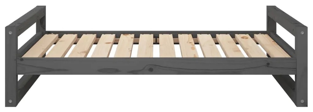 Cama para cães 105,5x75,5x28cm madeira de pinho maciça cinzento