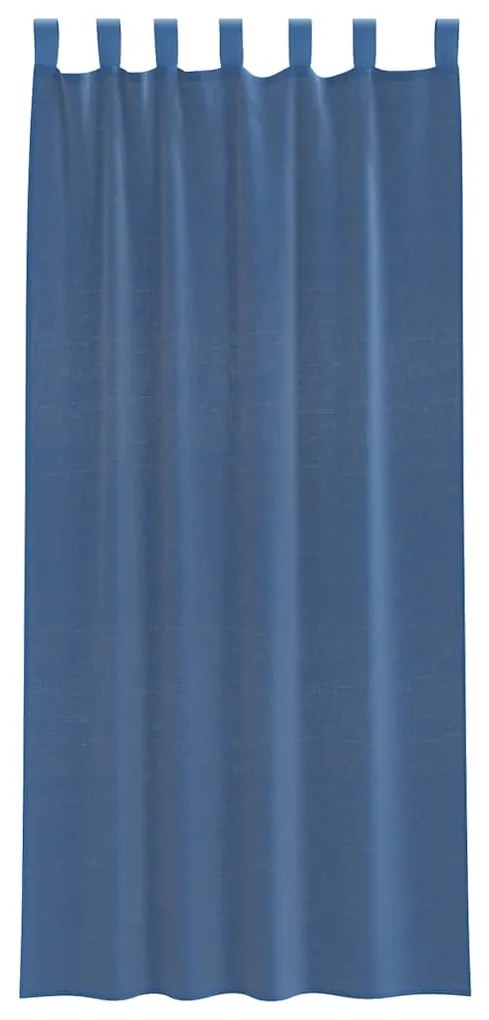 Cortinas de voile com bolsos para varão 2 pcs azul real