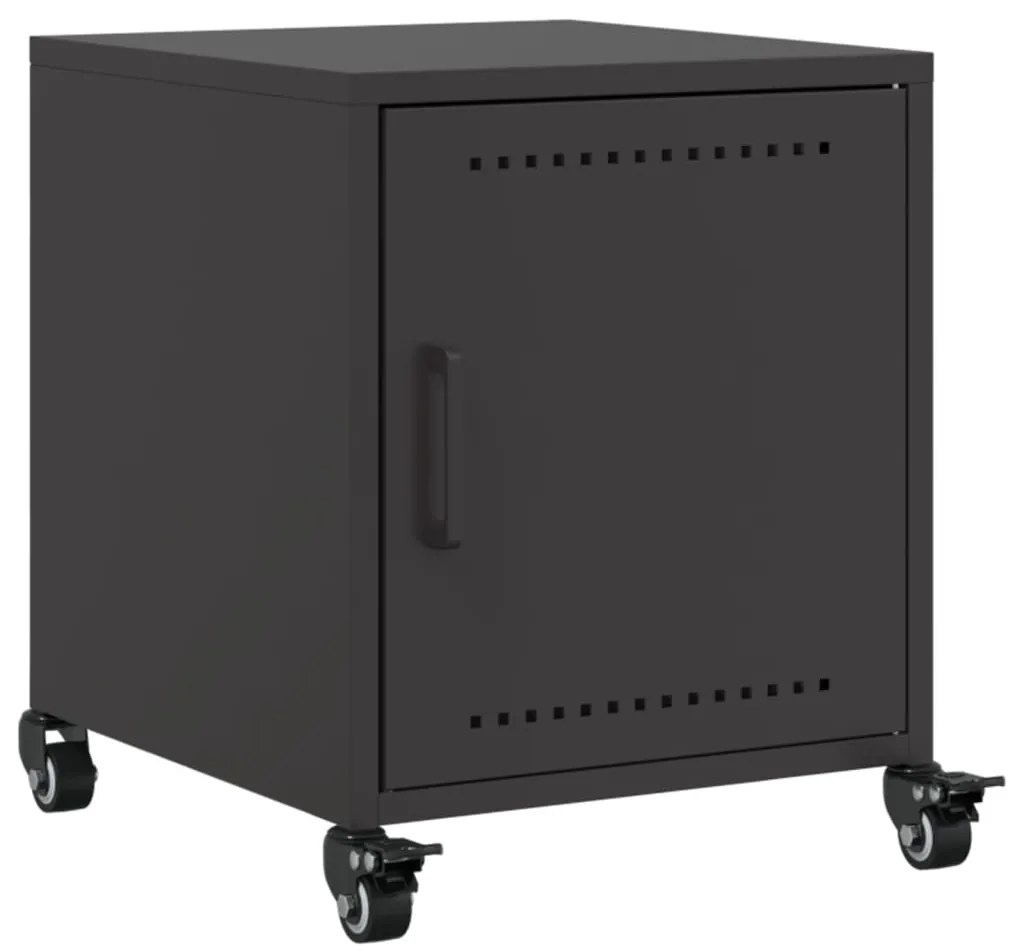 Mesas de cabeceira 2 pcs 36x39x43,5 cm aço preto