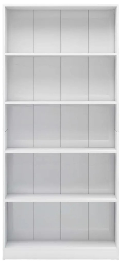 Estante com 5 prateleiras 80x24x175 cm contraplacado branco