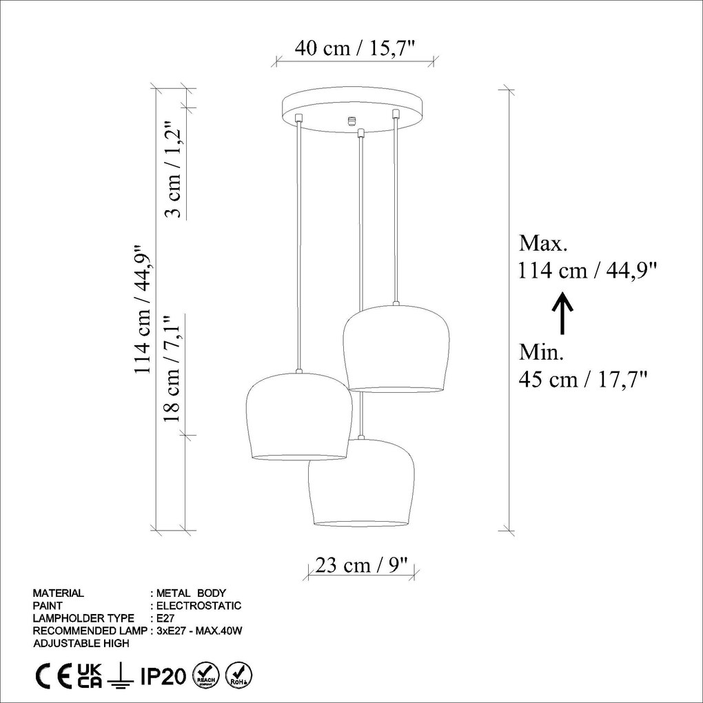 Candeeiro Suspenso Yozgat – Azul Claro – Ø45 cm