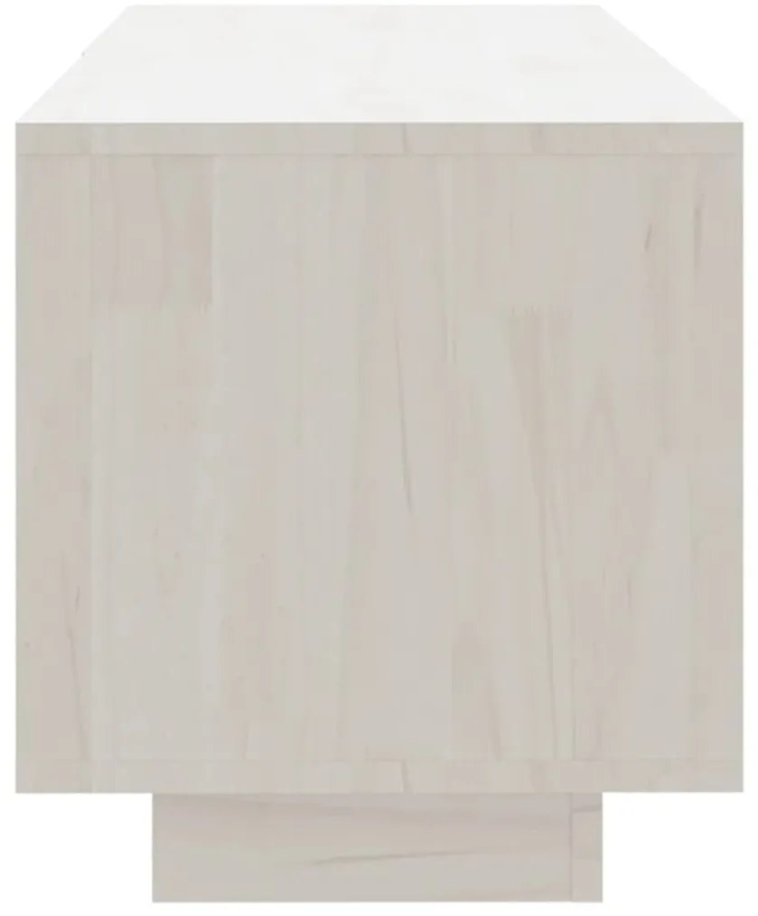 Móvel de TV 110x30x33,5 cm madeira de pinho maciça branco