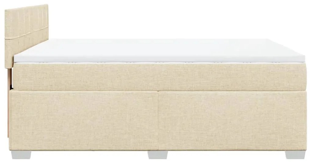 Cama com molas/colchão 140x200 cm tecido cor creme