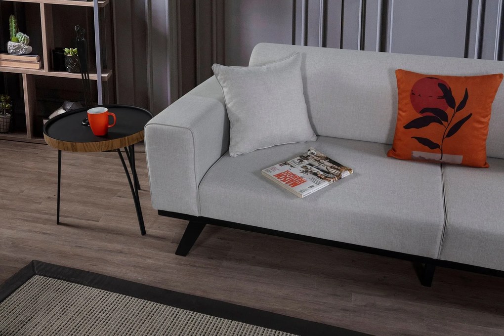 Sofá-Cama de 3 Lugares Leon – Cinzento Claro – 222 cm x 92 cm x 77 cm