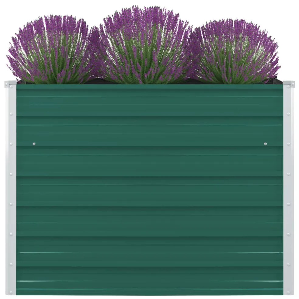 Canteiro jardim elevado 100x100x77cm aço galvanizado verde