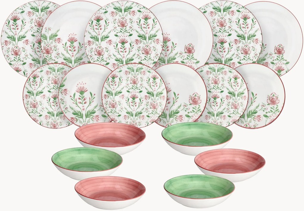 Conjunto de loiça em porcelana Madison Lolita, 6 pessoas, conjunto de 18