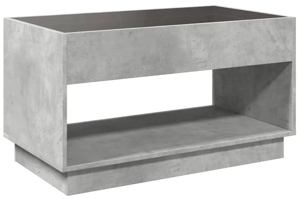 Mesa de centro luzes LED Infinity 90x50x50 cm cinzento cimento