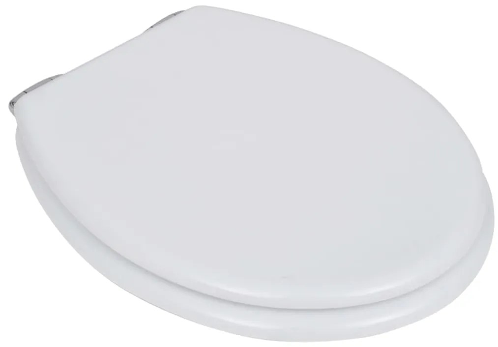 Assento de sanita com tampa de fecho suave MDF branco