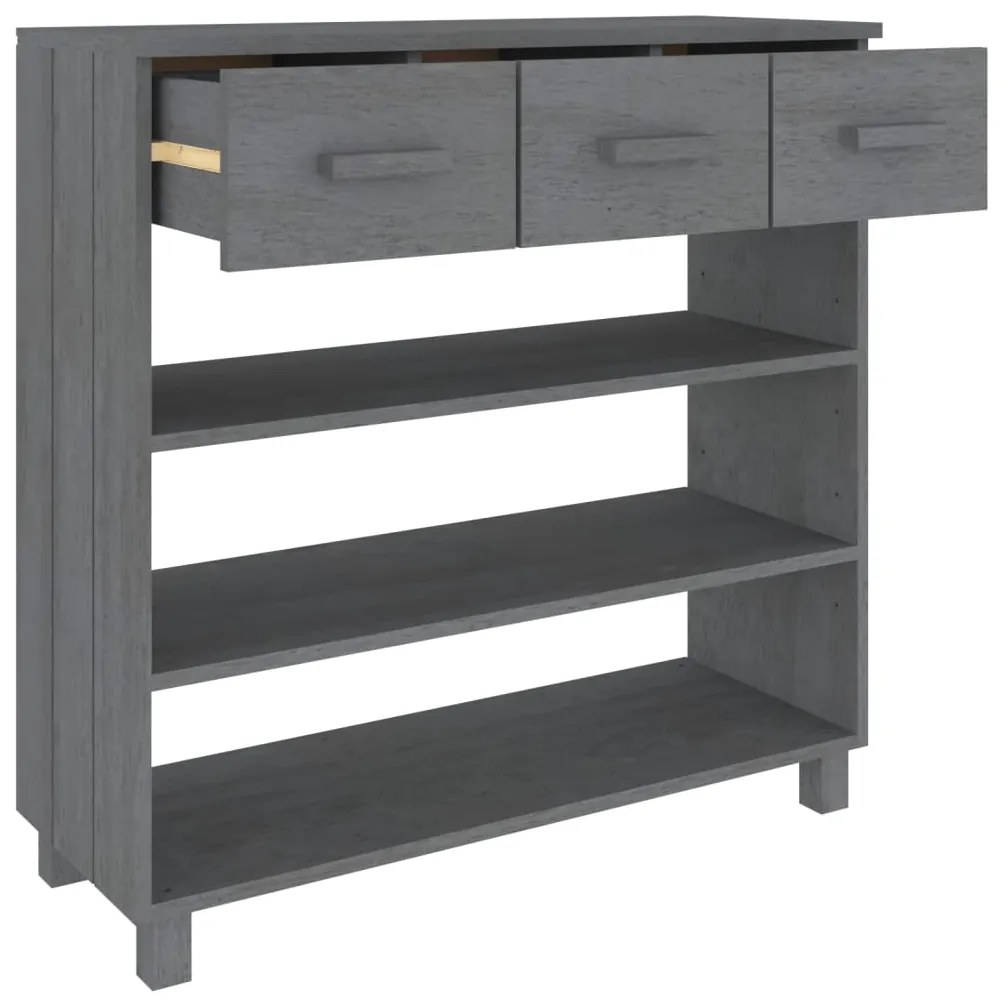 Mesa consola HAMAR 90x35x90 cm pinho maciço cinza-escuro