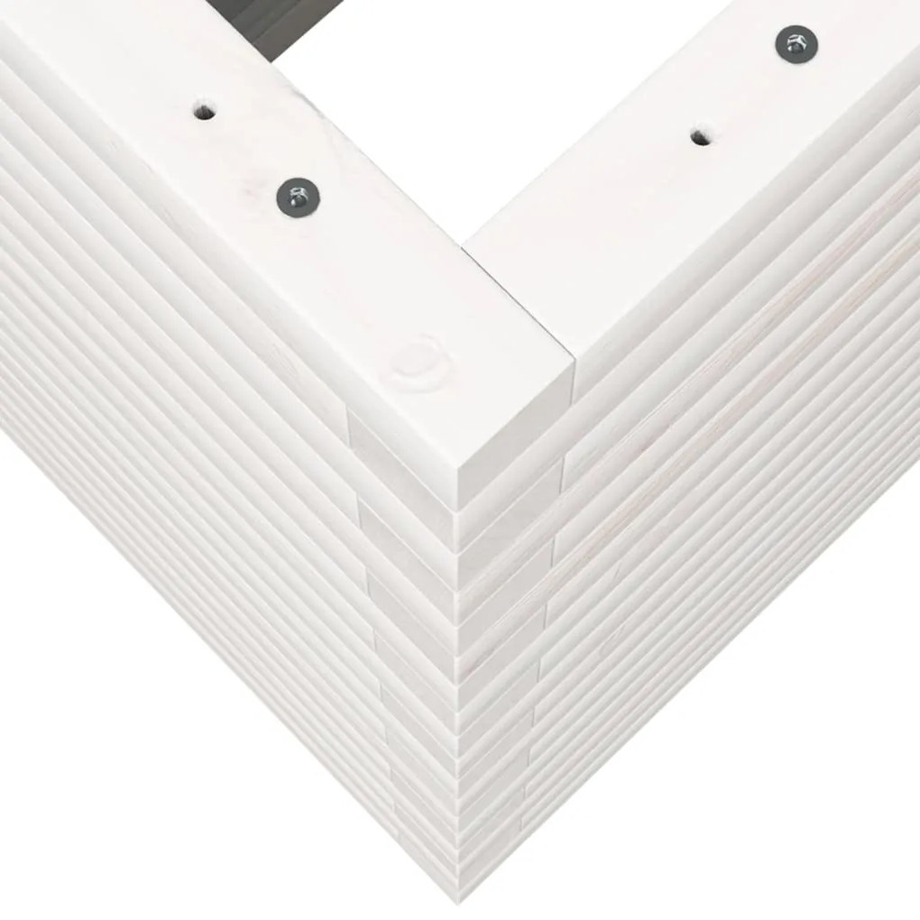 Vaso/floreira de jardim 90x40x68,5 cm pinho maciço branco