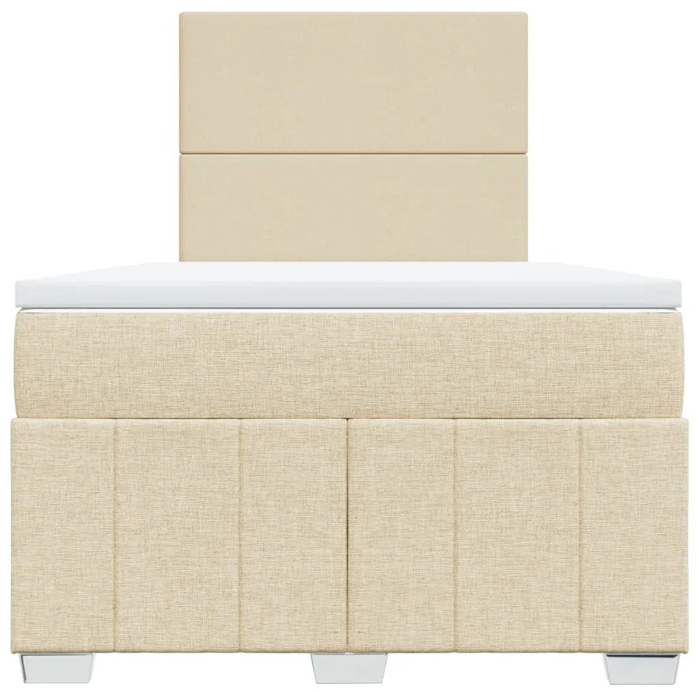 Cama boxspring com colchão 120x190 cm tecido cor creme