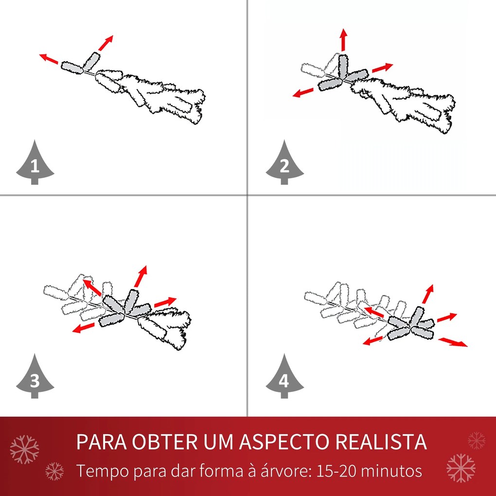 HOMCOM Árvore de Natal Artificial Ø69x150cm com 464 Ramas e 28 Pinhas