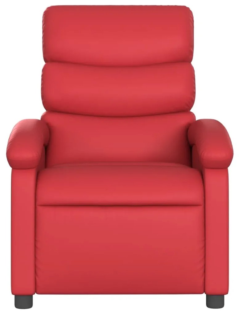 Poltrona de massagens reclinável couro artificial vermelho