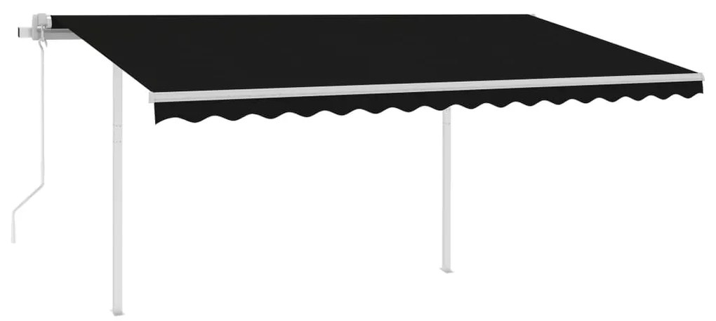 Toldo automático com LED e sensor de vento 4x3,5 m antracite