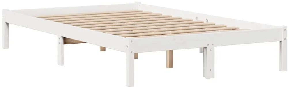 Cama com estante sem colchão 135x190 cm pinho maciço branco