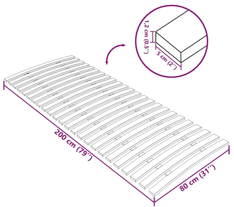 Estrado de ripas com 24 ripas 80x200 cm