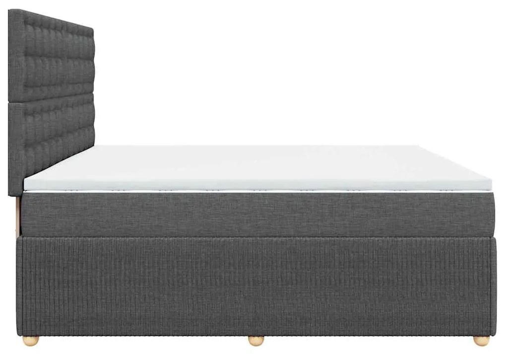 Cama com molas/colchão 200x200 cm tecido cinzento-escuro
