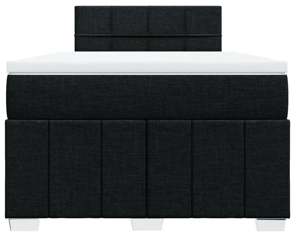 Cama boxspring com colchão 120x190 cm tecido preto