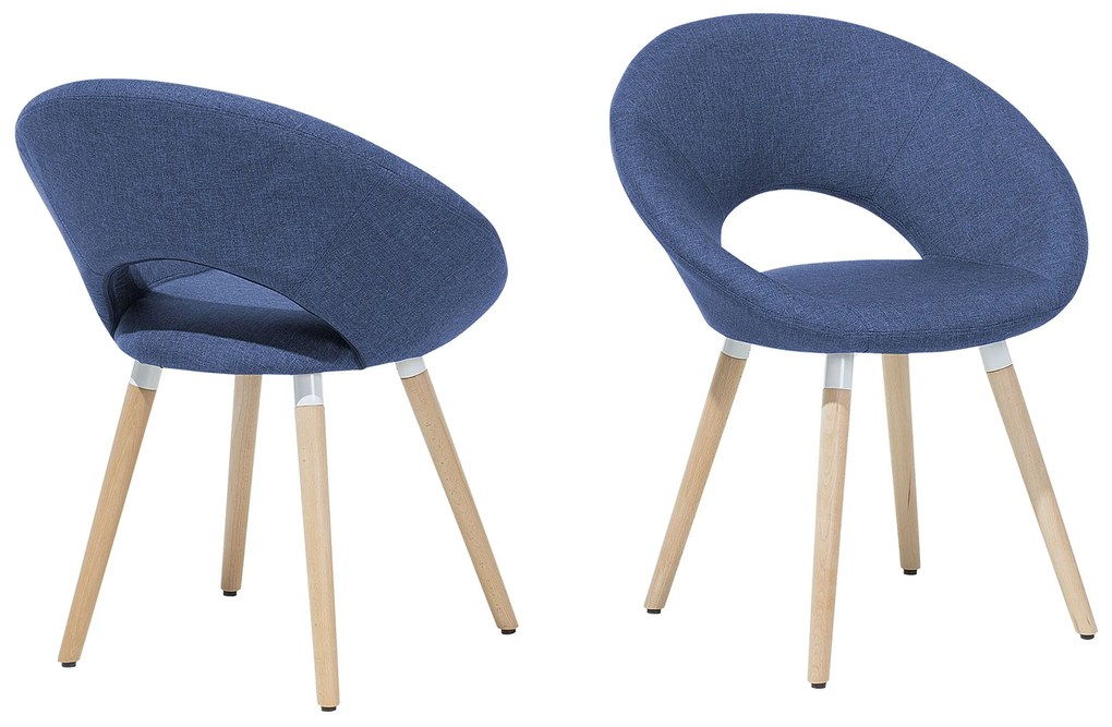Conjunto de 2 cadeiras estofadas azul marinho ROSLYN Beliani