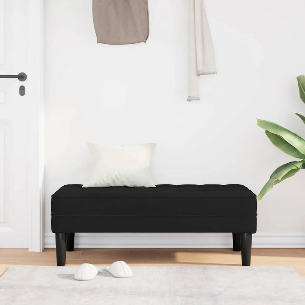 Banco Preto 113x57x39 cm Veludo