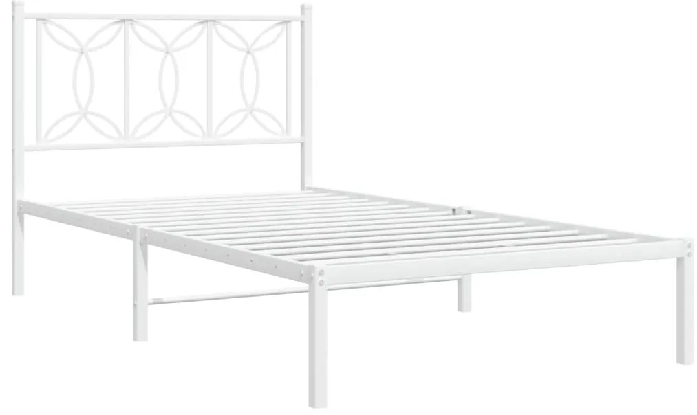 Estrutura de cama com cabeceira 100x200 cm metal branco