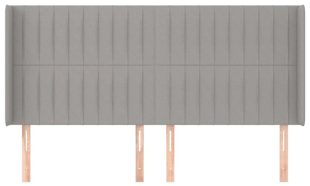 Cabeceira cama c/ abas tecido 163x16x118/128 cm cinzento-claro