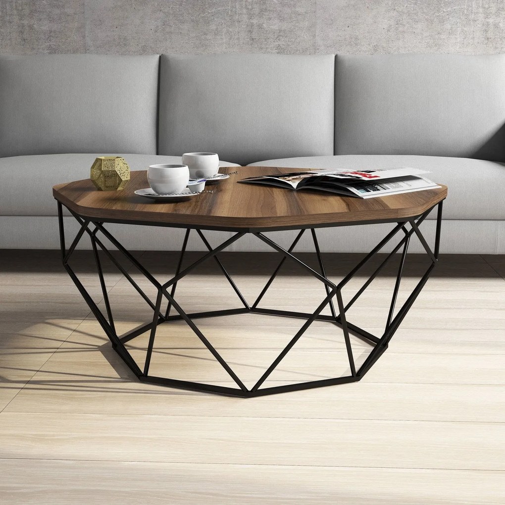 Mesa de Centro Diamond – Nogueira – 90x38x90 cm