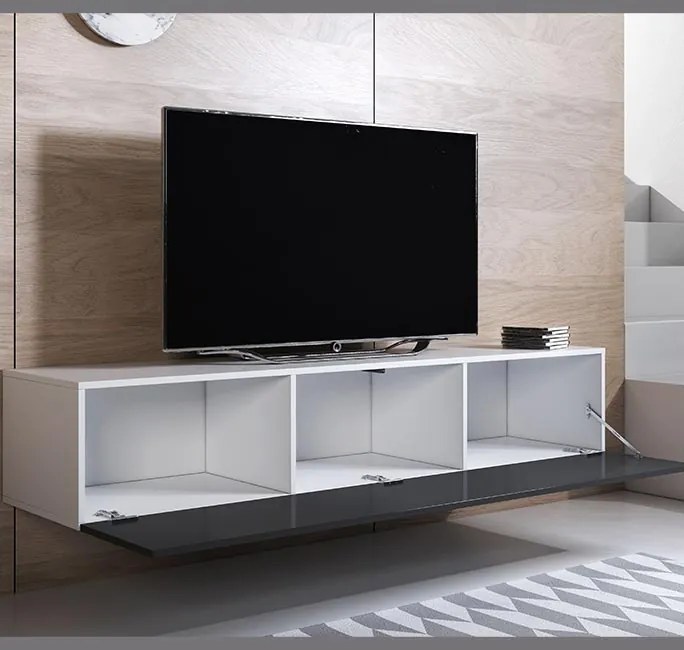 Conjunto de Móveis de Sala Bouça – 2,6 m – Modular em Branco e Preto c