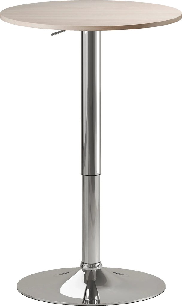 HOMCOM Mesa de Bar com Altura Ajustável Giratória 360° com Base Redonda Mesa Alta Moderna para Cozinha Ø60x67-93 cm Madeira | Aosom Portugal
