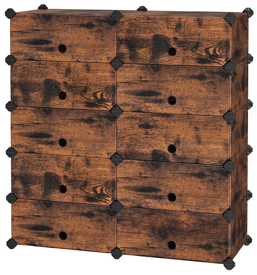 Sapateira em plástico 43 x 31 x 173 cm Castanho vintage