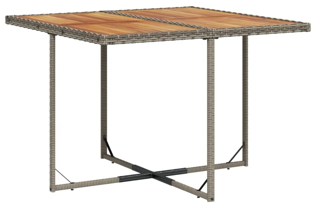 9 pcs conjunto de jantar p/ jardim com almofadões vime PE bege