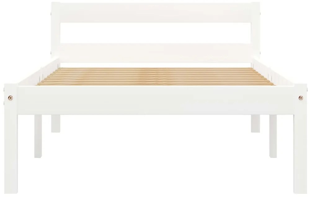 Estrutura de cama 90x200 cm madeira pinho maciço branco