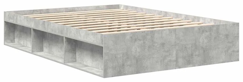 Estrutura de cama 160x200 cm cinza cimento