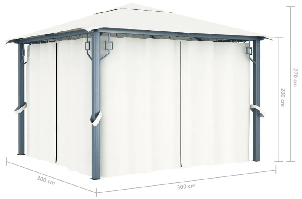 Pérgola 3x3 com Cortina e Rede Mosquiteira - Várias Cores
