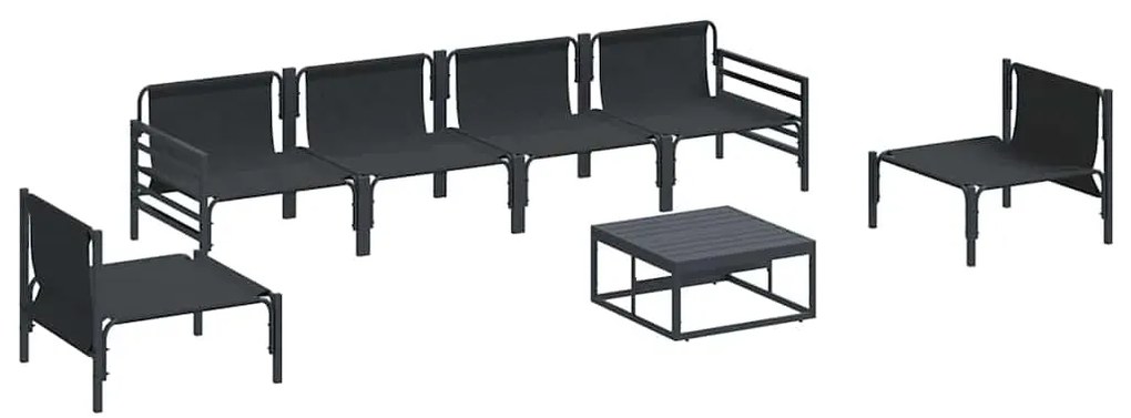 Conjunto de Sofá de Jardim 7 pcs Antracite Aço