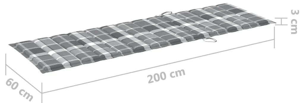 Espreguiçadeira de jardim com mesa e almofadão acácia maciça