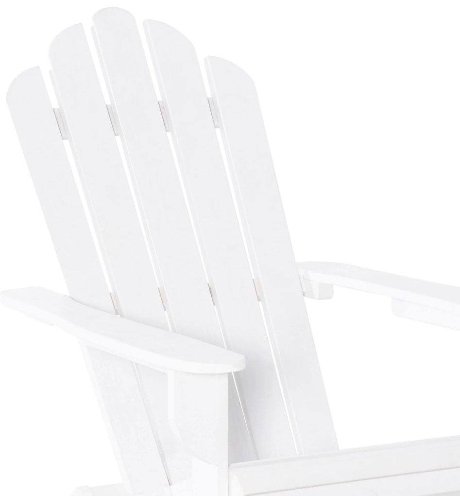 Outsunny Cadeira Adirondack de Madeira Dobrável Cadeira de Jardim com Apoio para os Braços e Encosto Alto para Terraço Balcão Exterior Carga Máx. 113kg 73x73x92cm Branco