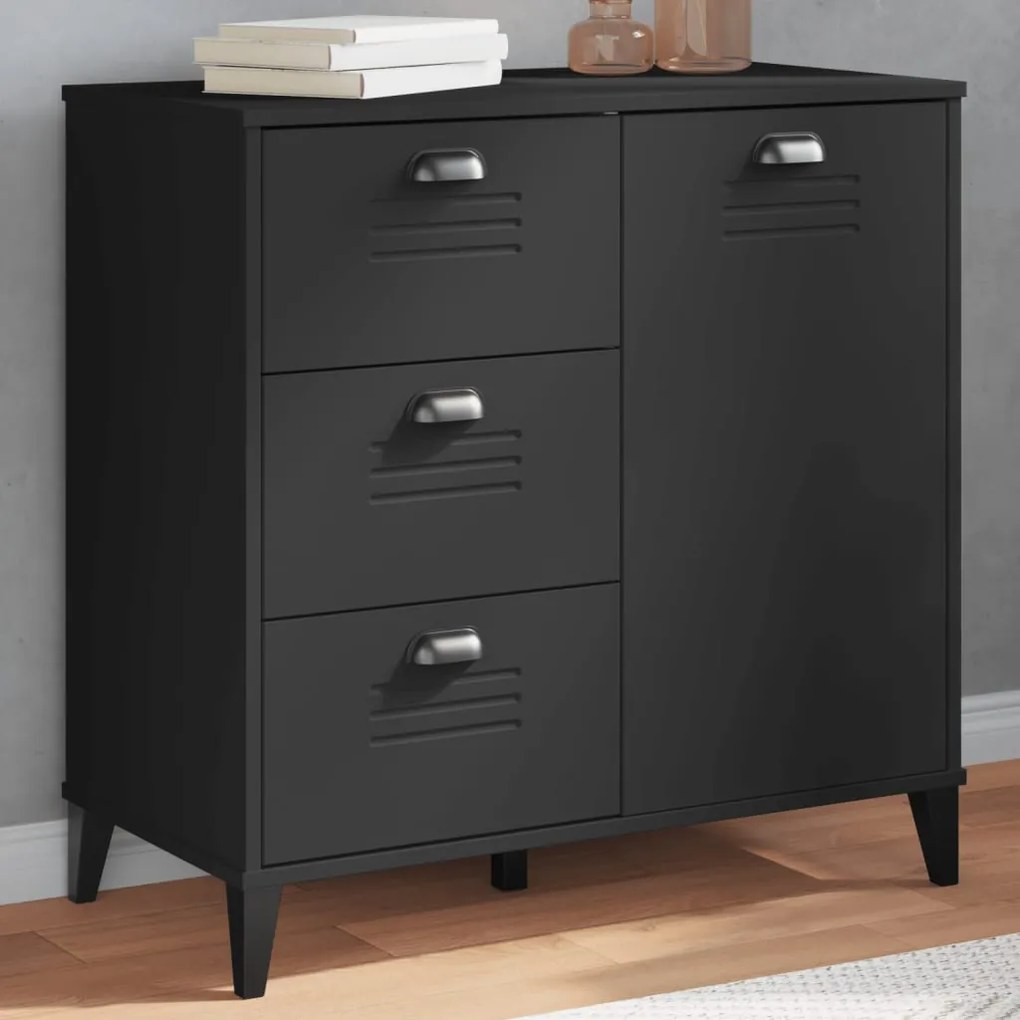vidaXL Aparador VIKEN 80x40x80 cm derivados de madeira preto