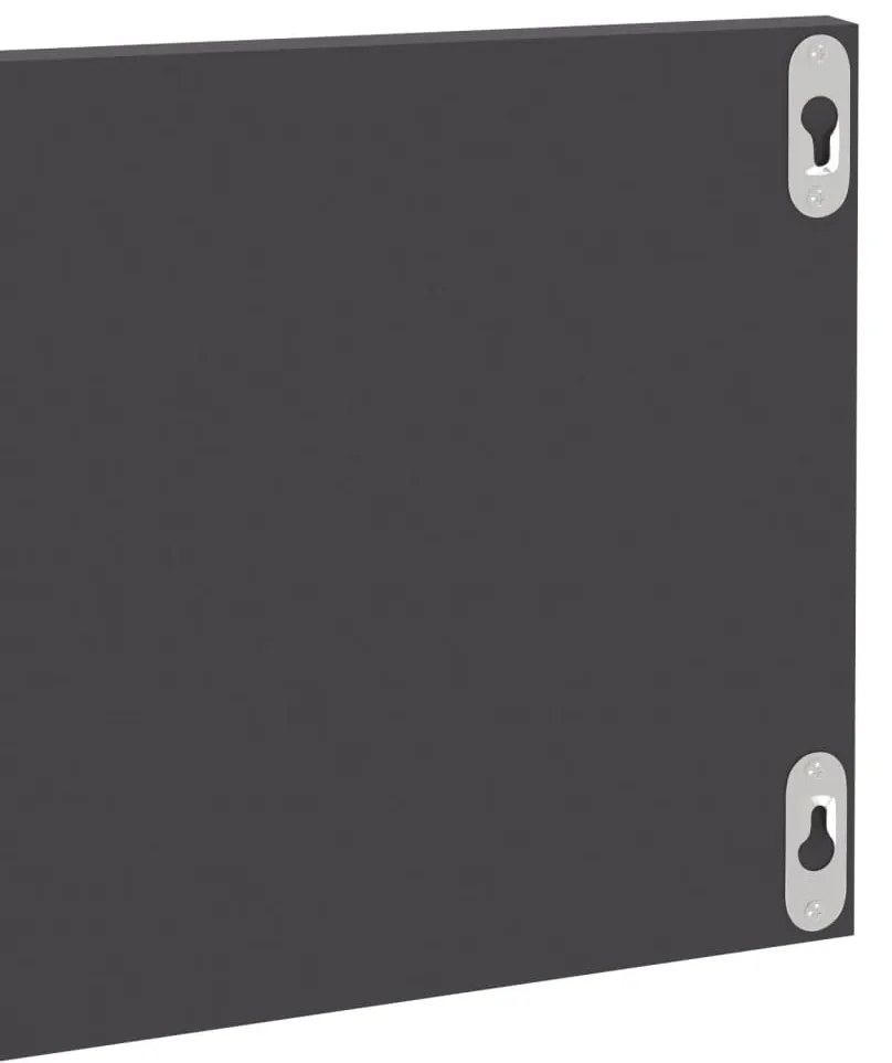Estantes de parede 2pcs derivados de madeira cinza brilhante