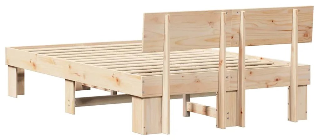 Estrutura da Cama com cabeceira Castanho 140 x 190 cm