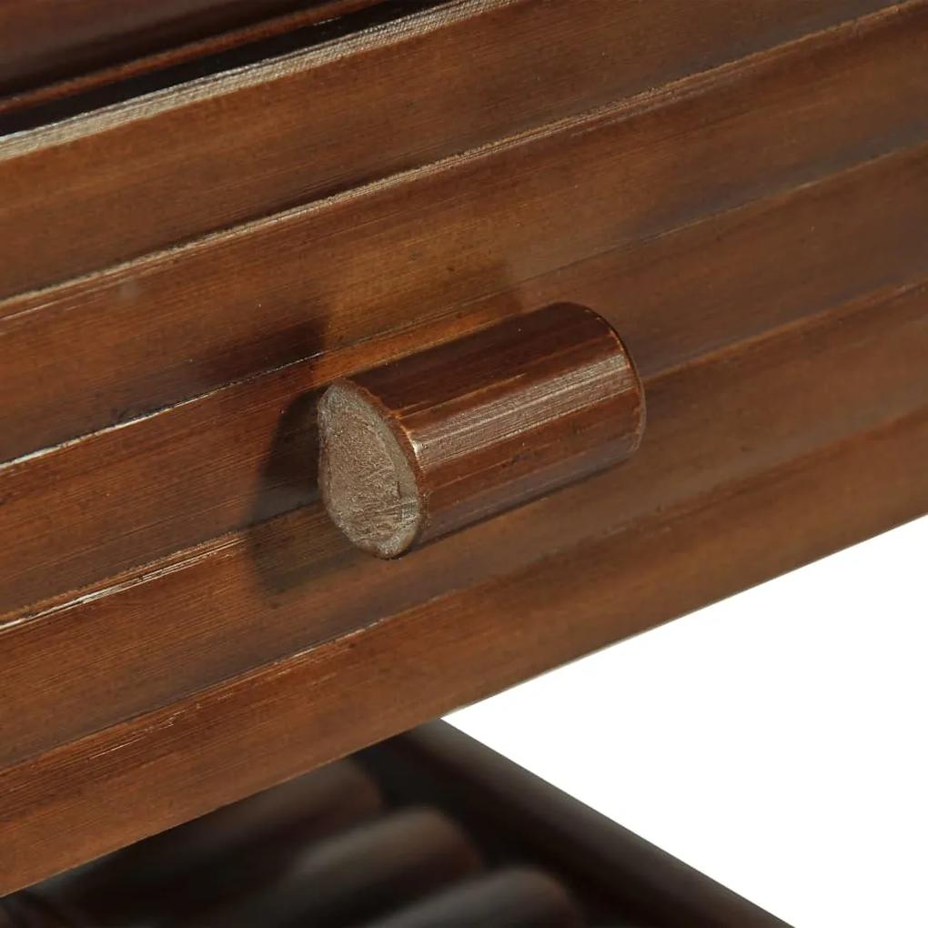 Mesa-de-cabeceira 45x45x40 cm em bambu castanho escuro