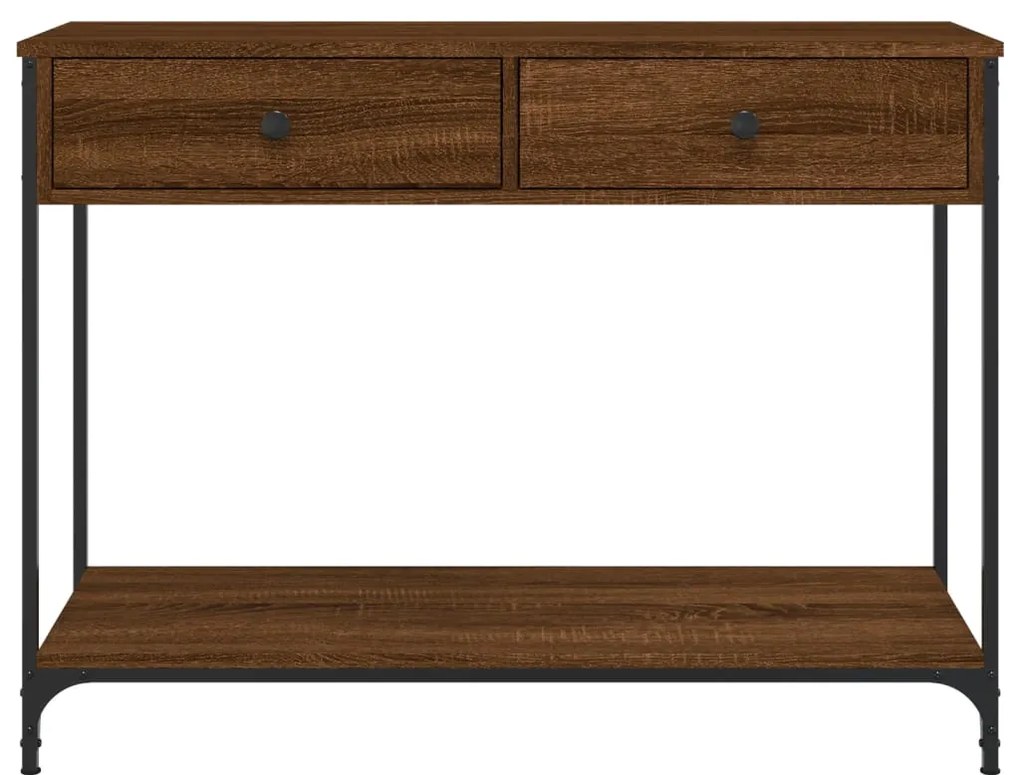 Mesa consola 100x34,5x75 cm derivados madeira carvalho castanho